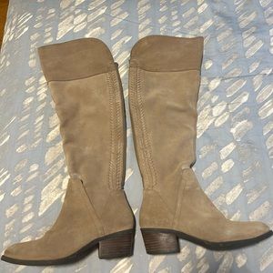 Like New Vince Camuto Beige/Tan Suede Over The Knee Boots - Size 5.5